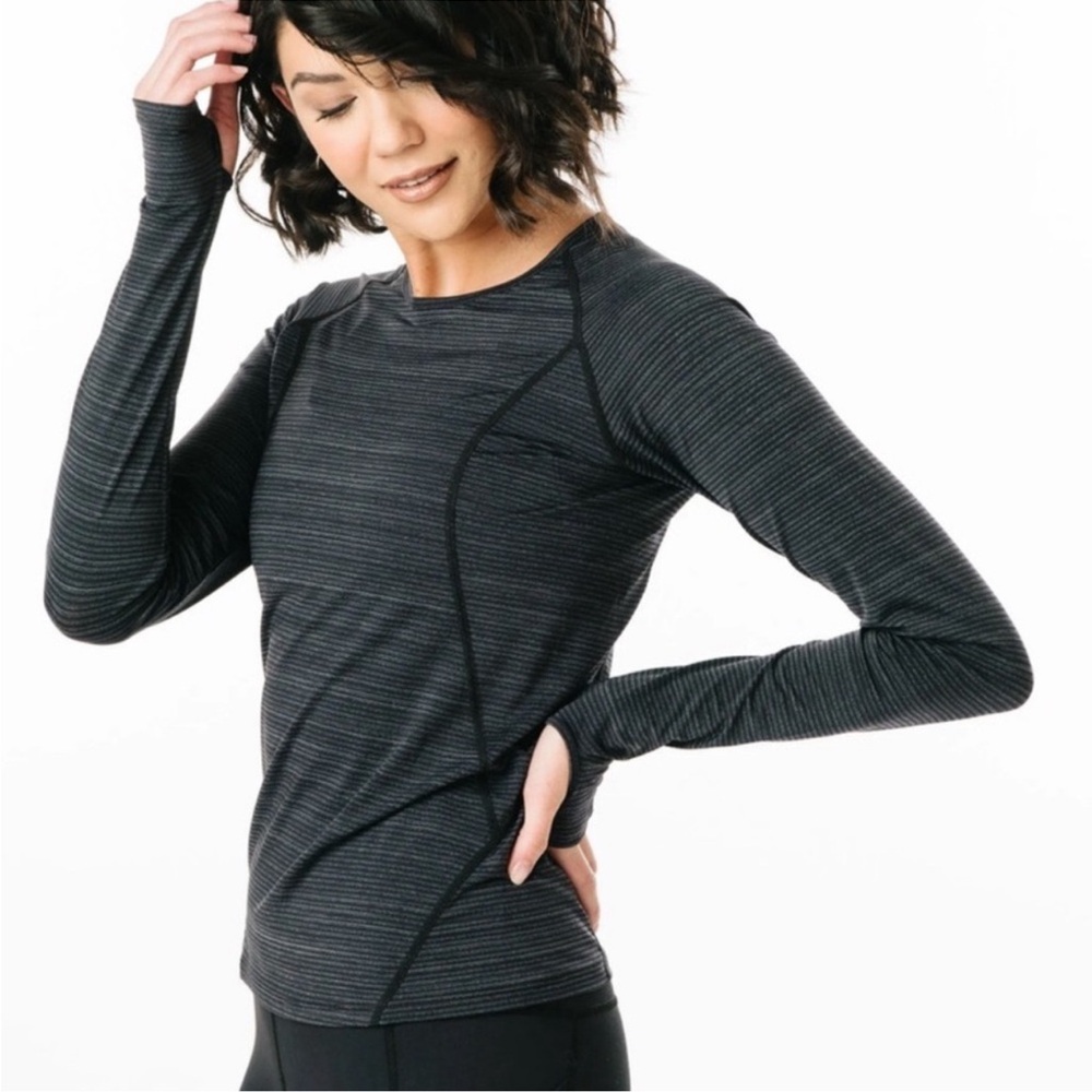 ZYIA Active Charcoal Competition Long Sleeve Shirt Sz L